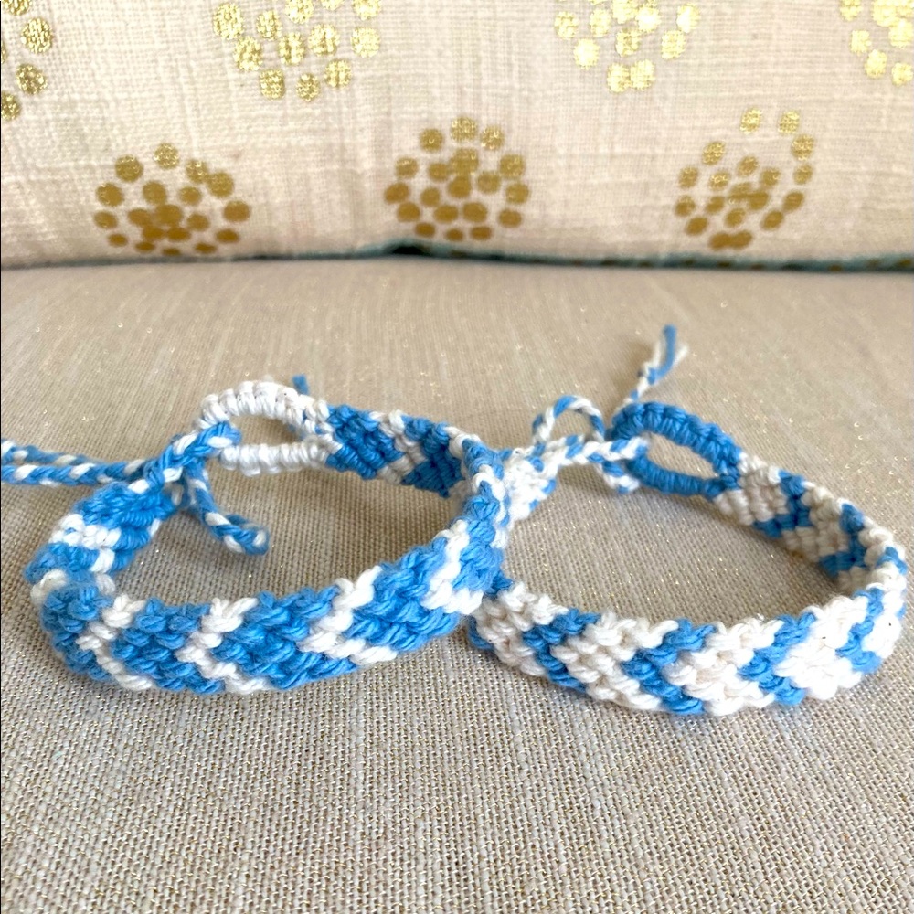 NWT Men’s Unisex Blue and Natural Boho Surf Friendship Bracelets Set